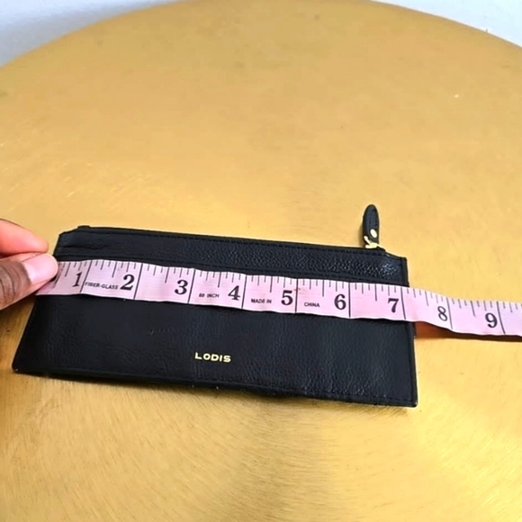 Lodis Leather Black Wallet Slim Credit Card slots Zip coin compartment 🌴 - Picture 4 of 6